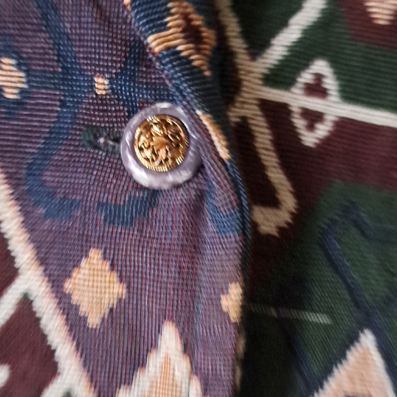 Geometric Patterned Blazer in Blue and Black - Picture 5 of 7